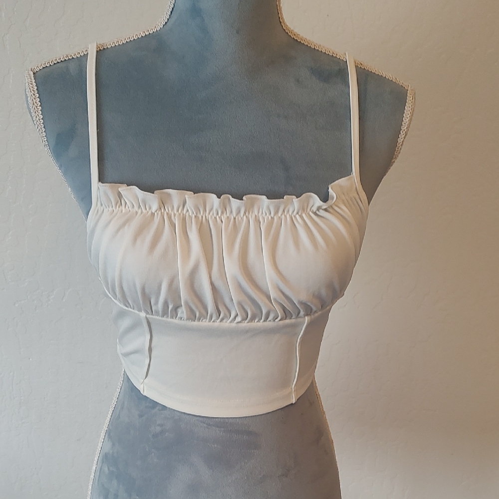 SHEIN White Ruched Camisole Top